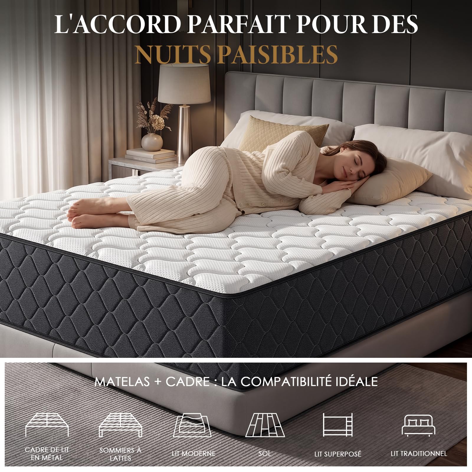 Stanew Matelas 90x190 | Épaisseur 22cm | Matelas en Mousse à Mémoire de Forme | Fermeté Moyenne & Soutien Parfait | Respirant | Anti-acariens | Matela 1 Personne | CertiPUR-US et Oeko-TEX