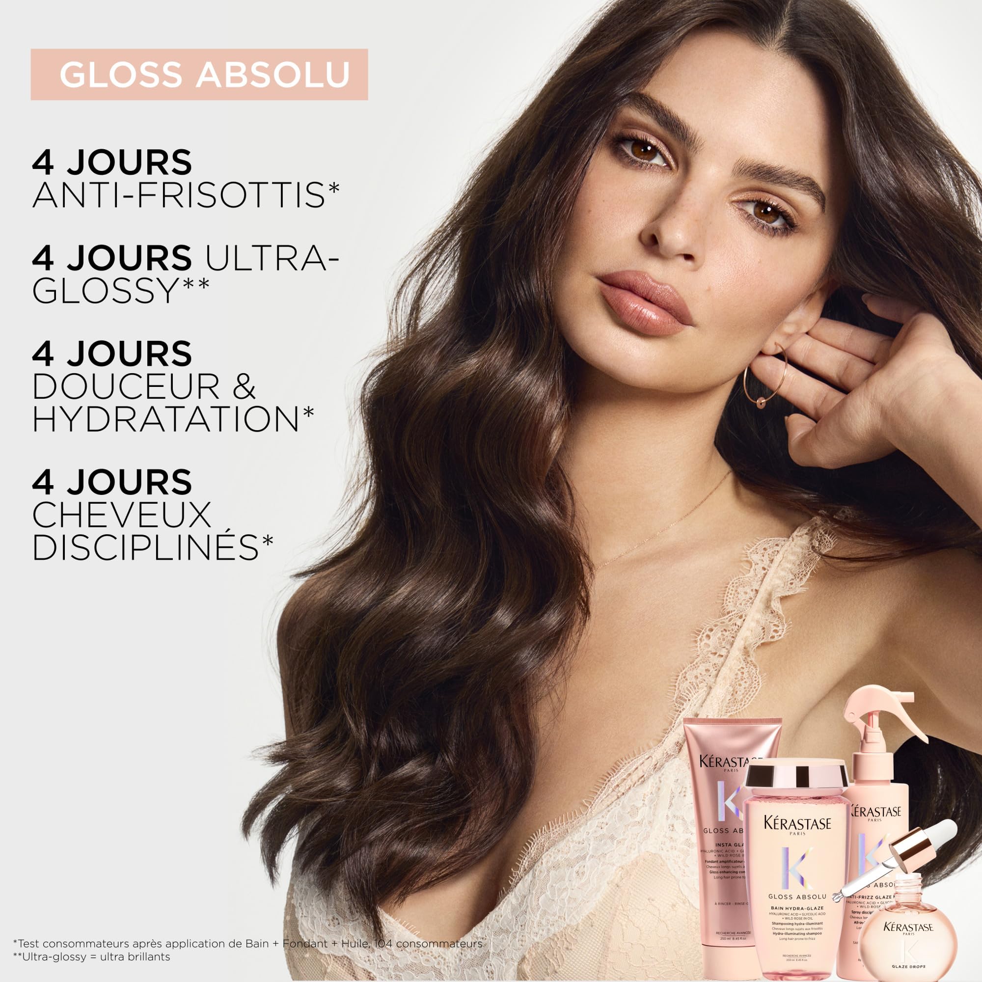Kérastase Gloss Absolu Öl, 45 ml, Fondant 250 ml und Mini Bain 30 ml