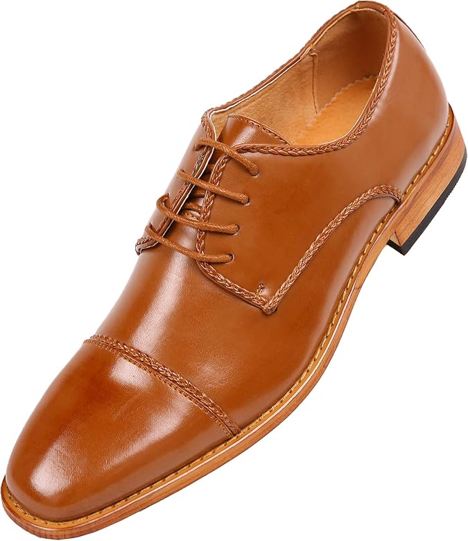 Tan Smooth Cap Toe Oxford Dress Shoe 