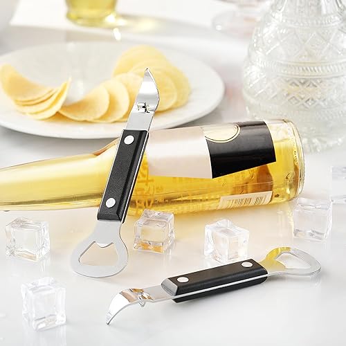 Miniatura 9 de Little Cook - Abrebotellas de acero inoxidable, 2 en 1, multifuncional, abridor de latas y cerveza, apto para lavavajillas (2 unidades, negro)