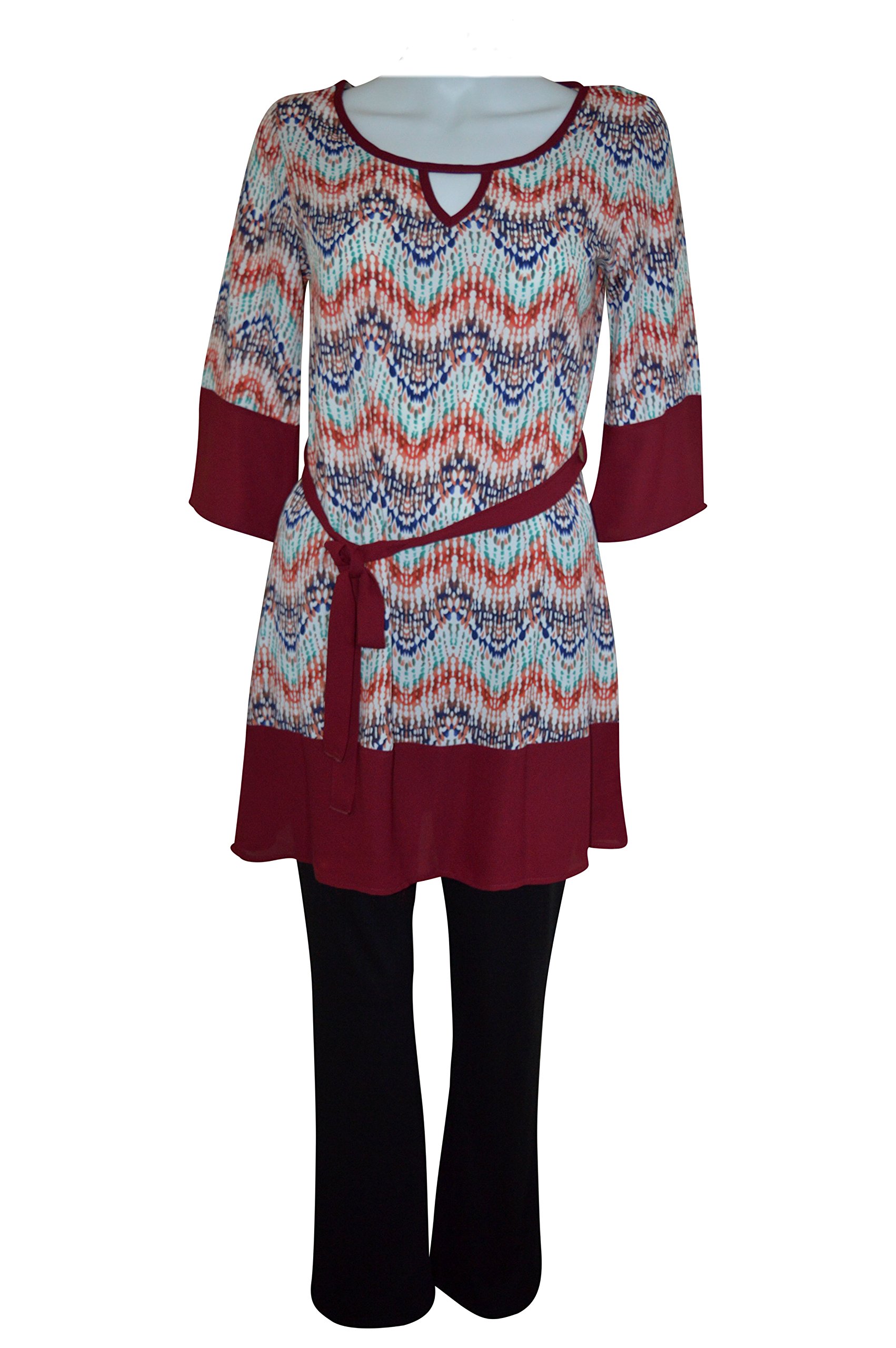 Contemporary Mango Burgundy Tribal Print Tunic Dress With Black Elastic |  Desertcart Haiti