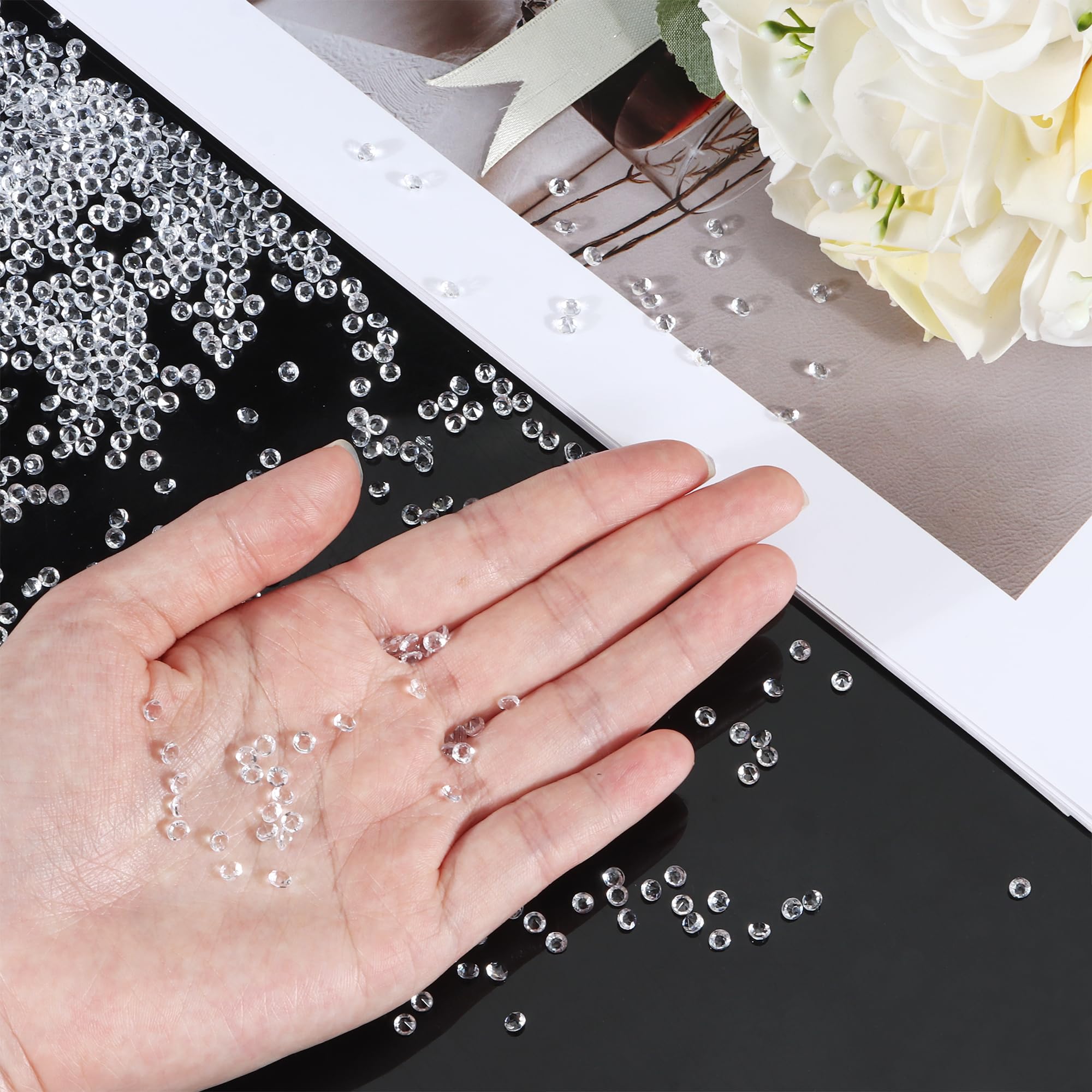 8000 Pièces Diamants Acrylique Transparents 4 Mm – Cristaux Scintillants Pour Mariage, Décoration De Table, Vases Et Fêtes
