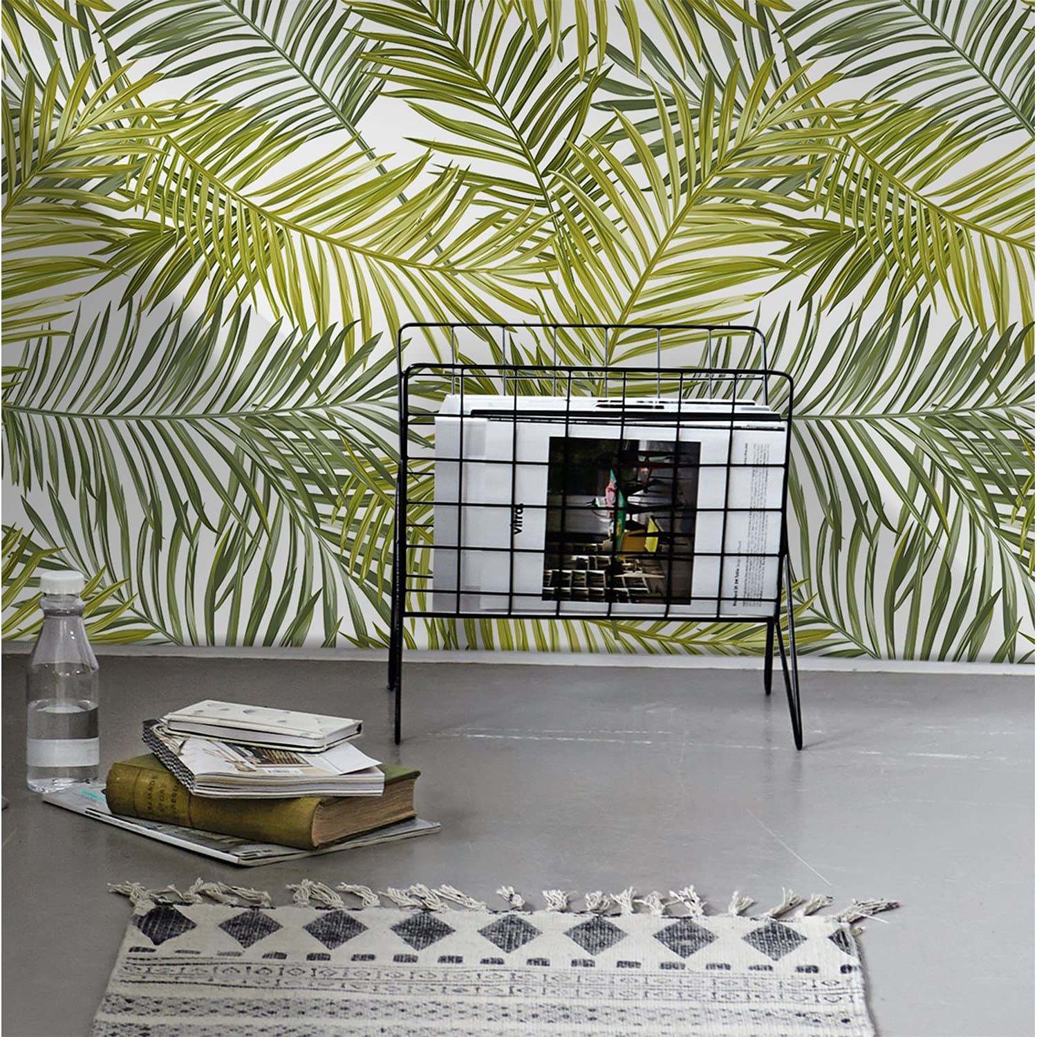 Fotomurale hojas de palma para crear un salon tropical con papel pintado