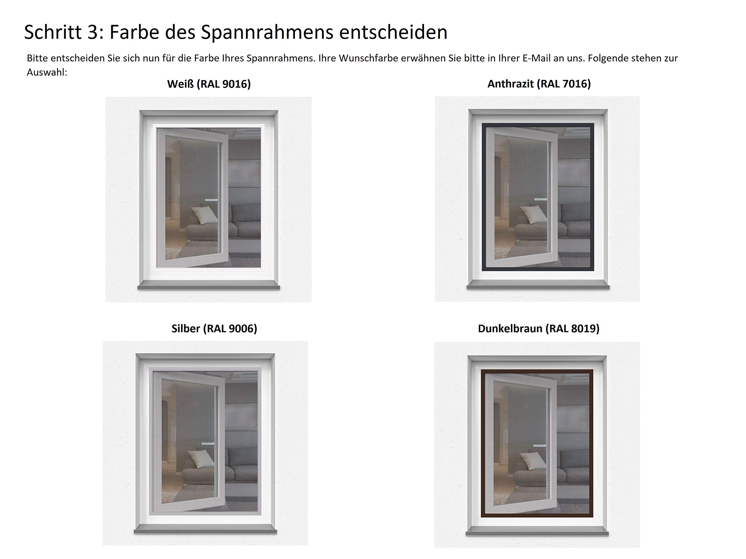 jarolift Insektenschutz Spannrahmen Slimline auf Maß, 701-800 mm x 1201-1300 mm (B x H)