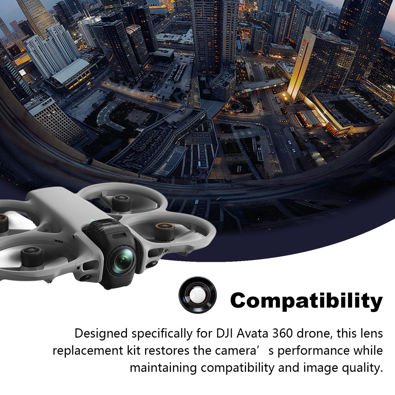 Zestaw wymiennych obiektywów do drona DJI Avata 360, obiektyw aparatu ze szkła optycznego z metalowym narzędziem do demontażu, łatwy w instalacji (2 sztuki)