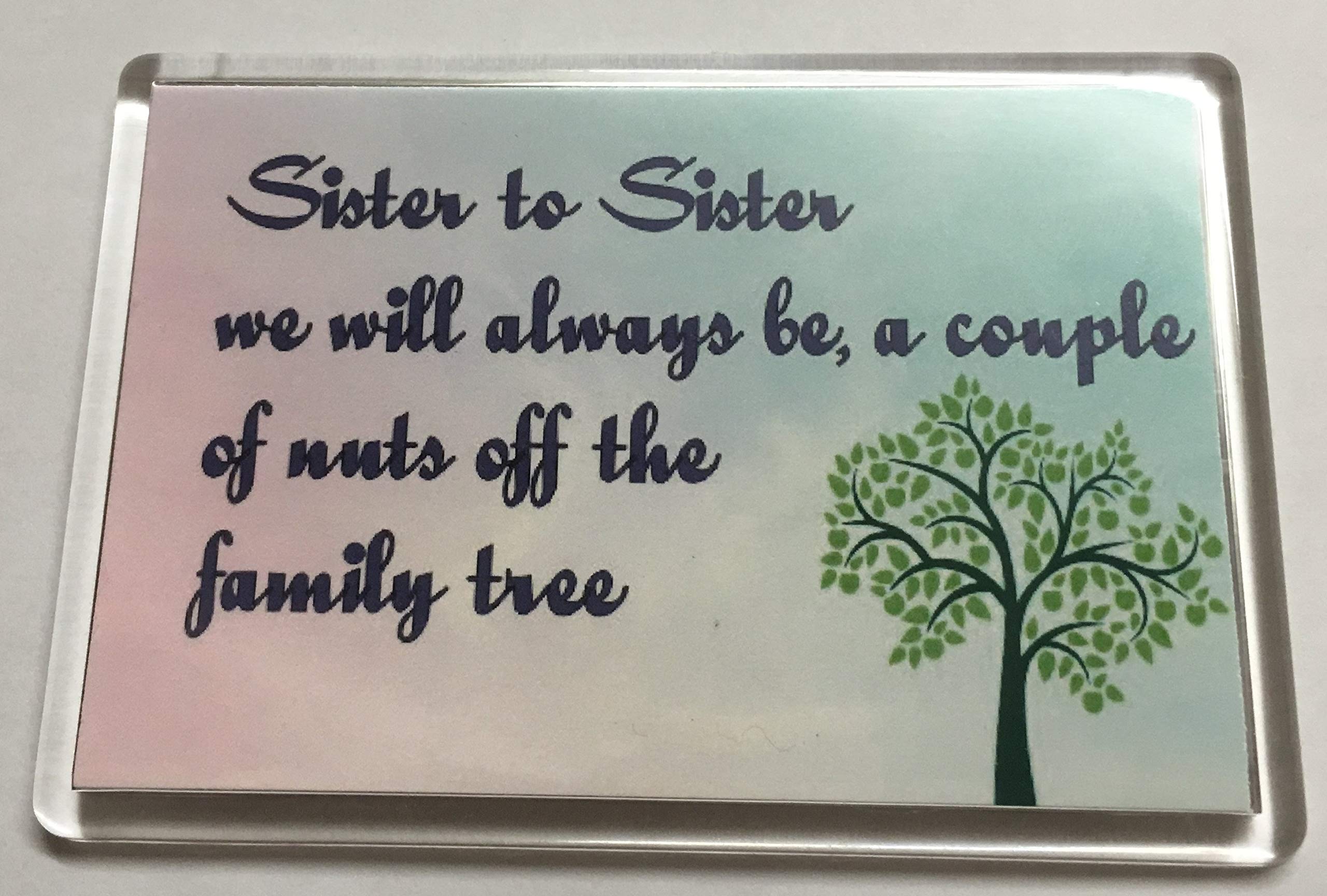 Clares Cosmetics Multicolor Sister To Sister We Will Always Be, A Couple Of Nuts Off The Family Tree, Fridge Magnet, Present For Birthday/Christmas For Your Sister