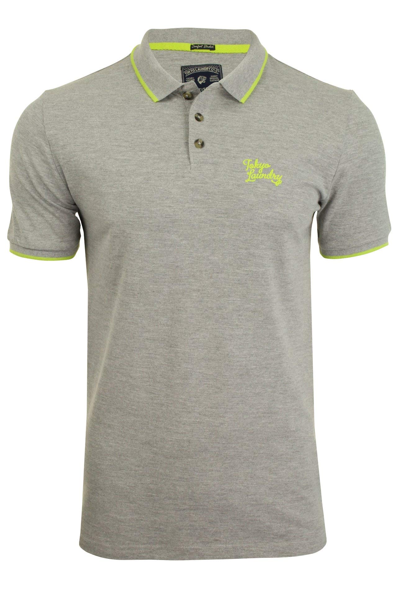 Tokyo Laundry Lilestone 2 Cotton Pique Polo Shirt in Light Grey Marl S
