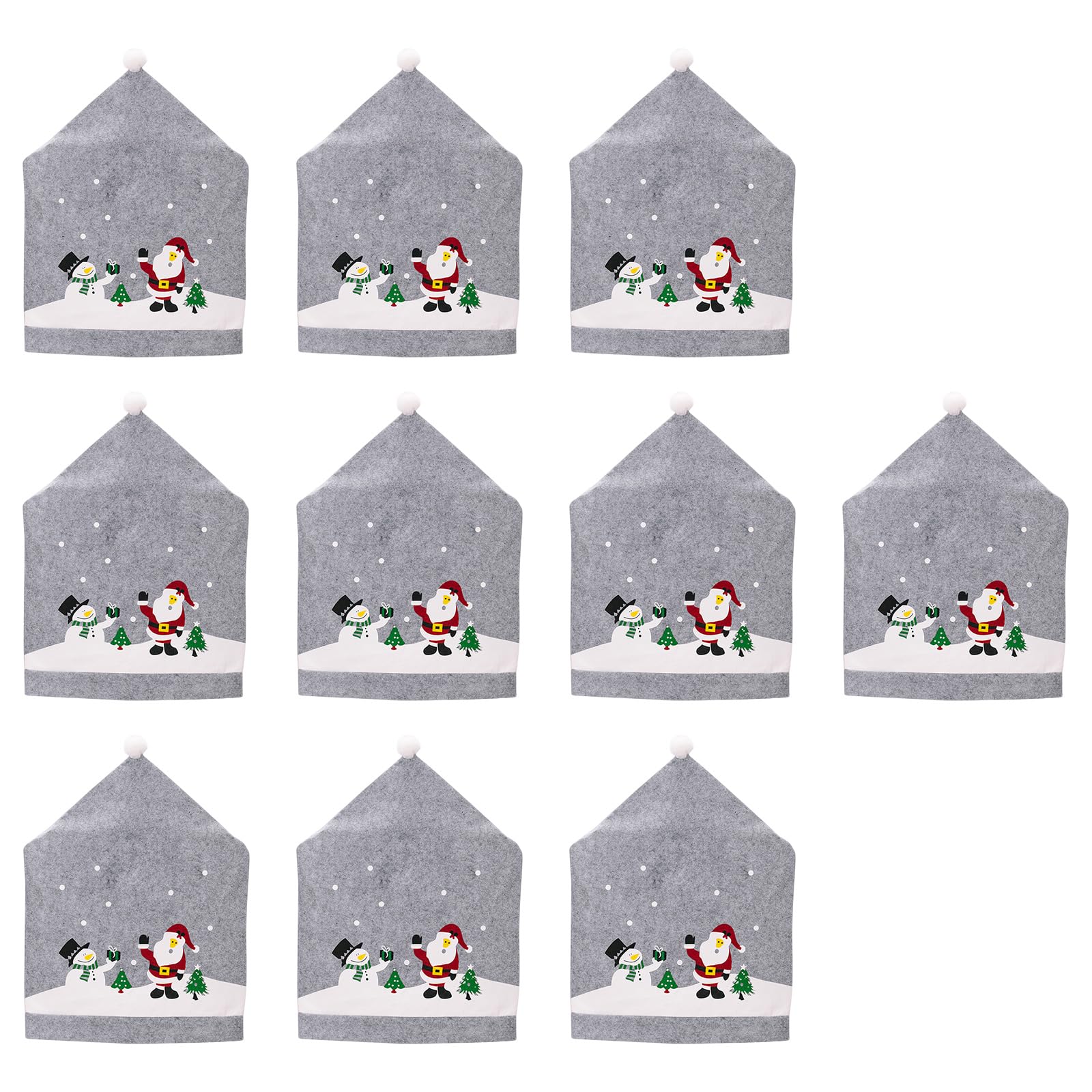 Buxuaaaa 10pcs Santa Hat Chair Cover for Christmas Decoration, Soft NonWoven Fabric, for Most Chairs Chair Slipcovers Christmas Cover