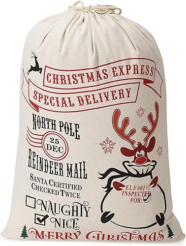 Miniatura 7 de Mr. Pen Sacos de Navidad personalizados de Papá Noel, 26 x 19 pies, sacos de regalo de Papá Noel para regalos