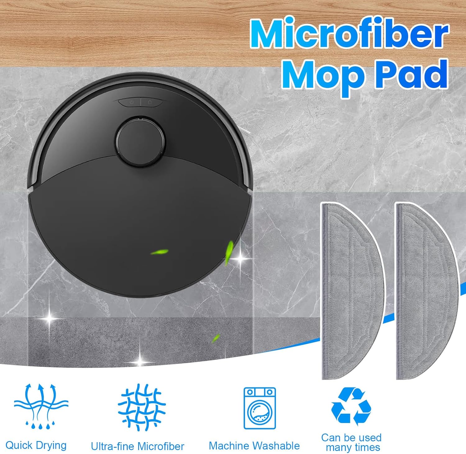 17 Pack Replacement Accessories Kit Compatible with Roborock Q10 S5/Q10 S5+/Q10 X5/Q10 X5+ Robot Vacuum, 2 Main Brush, 6 Side Brush, 4 HEPA Filter, 4 Mop Pads