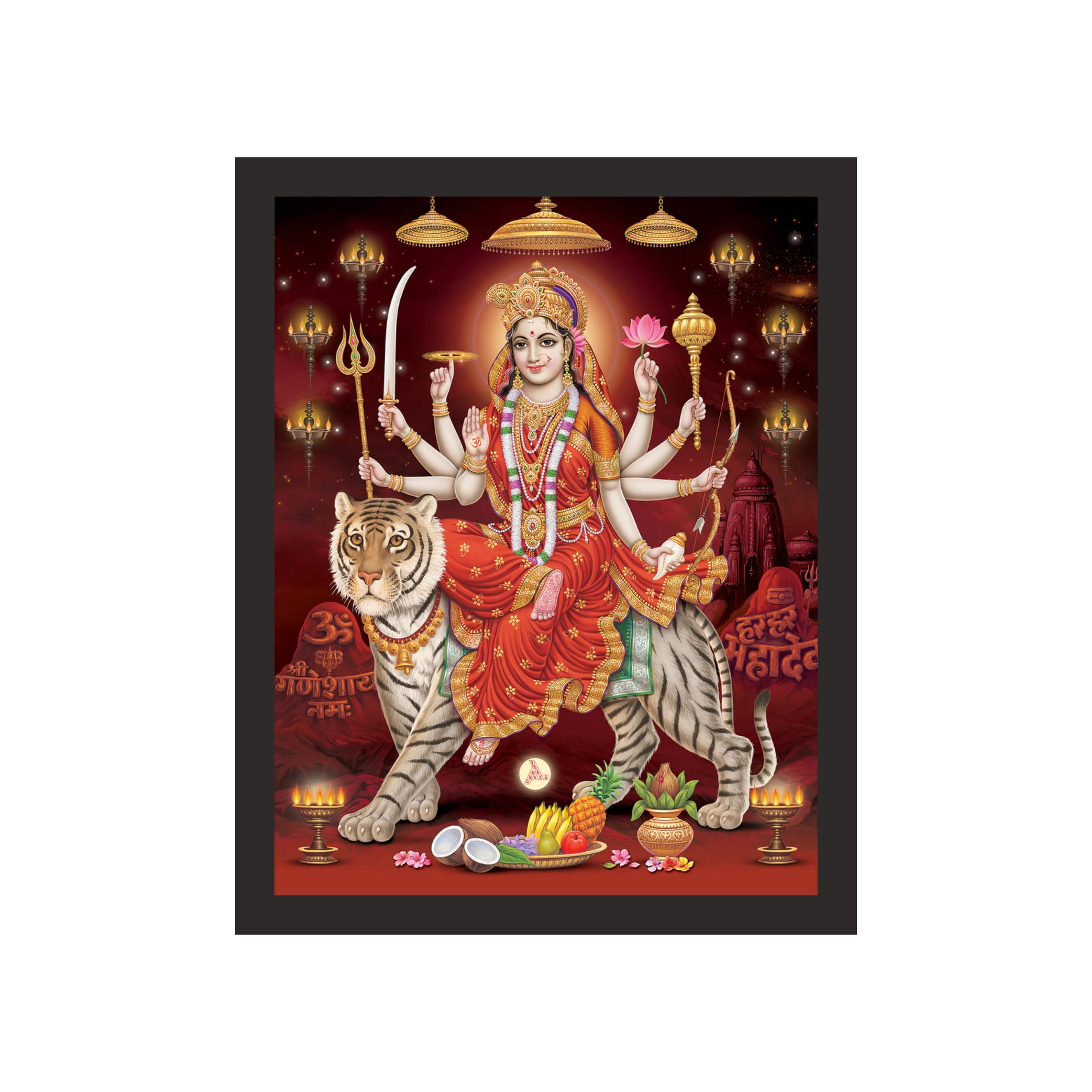 Majestic Maa Durga on Tiger: 16x20