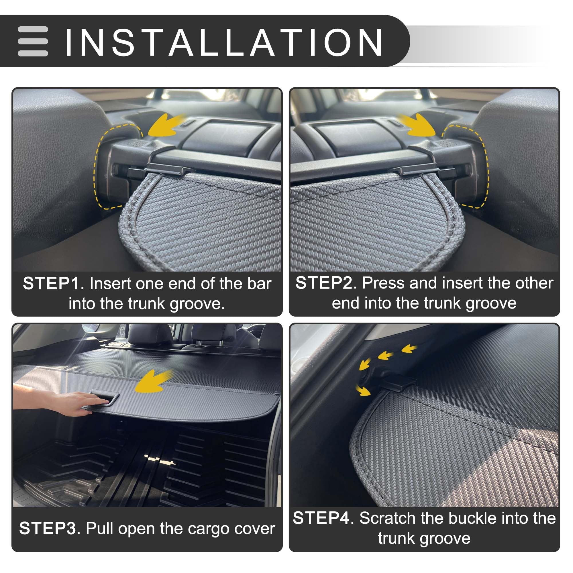 Motoforti Cubierta De Carga Retráctil Para Maletero Para Mitsubishi Outlander 2008-2012 Estante De Paquete De Maletero Trasero Sombra De Seguridad Para Equipaje Lienzo Negro Brillante