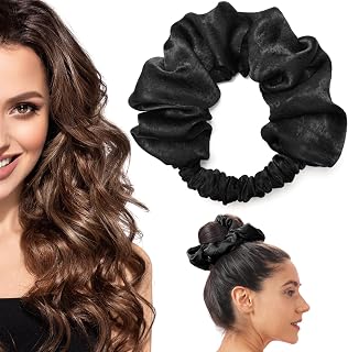 Moguri Rizador de pelo sin calor, sin calor, para dormir, sin calor para cabello largo, color negro
