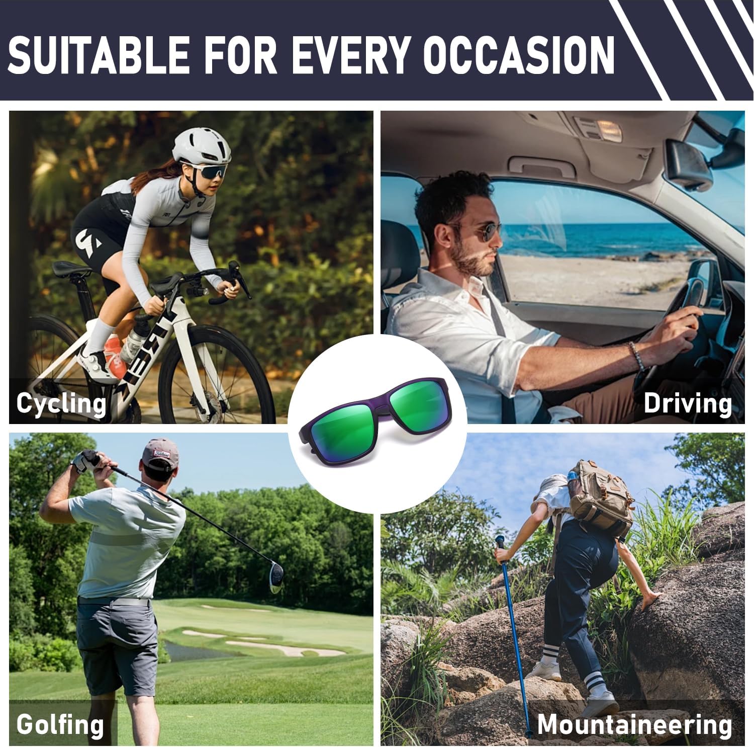 DUCO Polarized Sunglasses for Men and Women Retro Square UV400 Protection Lightweight Frame Driving Sun Glasses DC6288 - Image 4