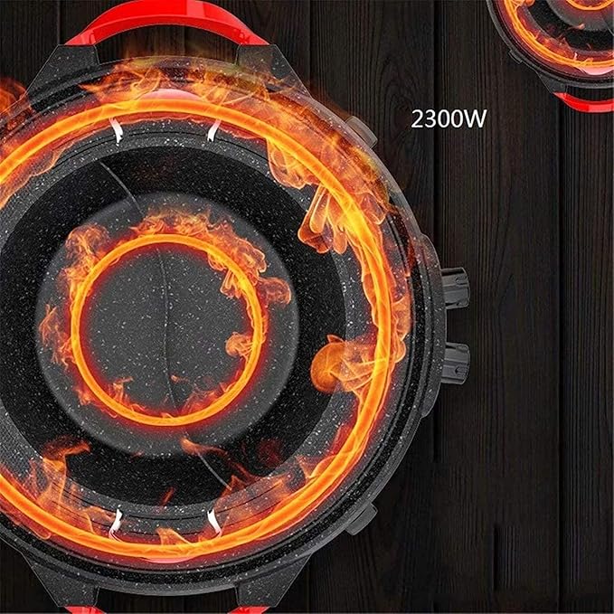 Parrilla Eléctrica 2 en 1 Sartén Shabu Hot Pot BBQ con 5 Ajustes de Temperatura miniatura 8