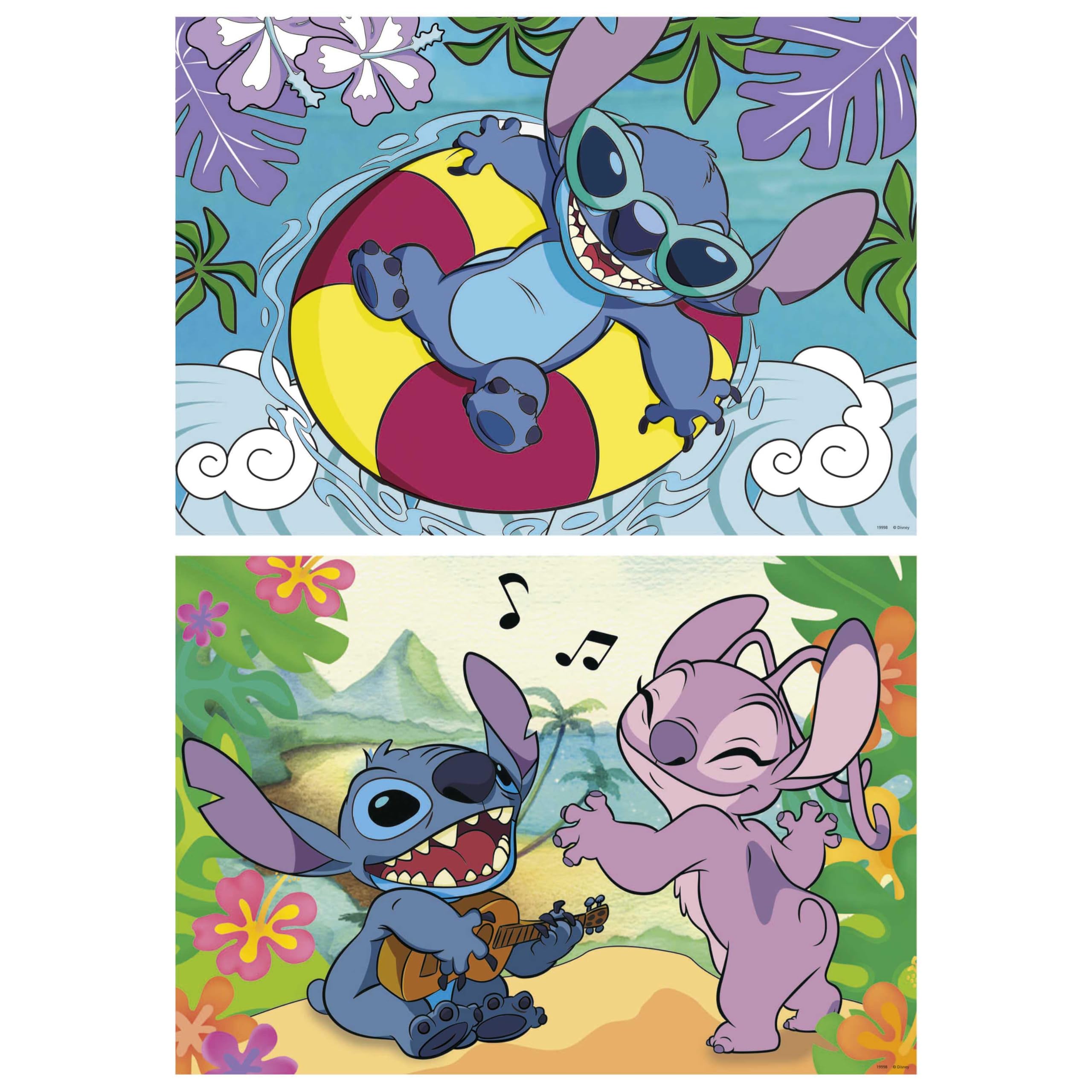 Educa - Disney Stitch | Set de 2 Puzzles Infantiles con 100 Piezas. Medidas: 40 x 28 cm. Recomendados a Partir de 6 años (19998)