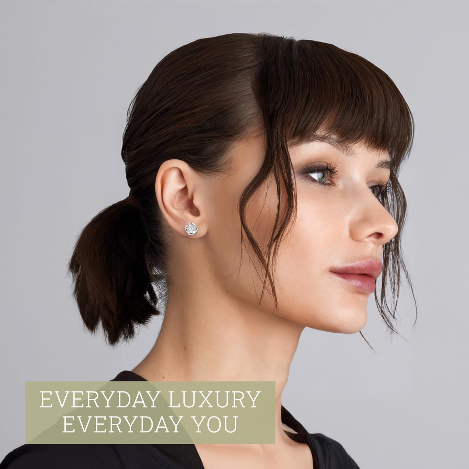 Itsy Bitsy by Gilded 1/4 Cttw Lab-Grown Diamond Fashion Stud Earrings in Sterling Silver, SI1 F-Color Lab Diamonds, Push-Back