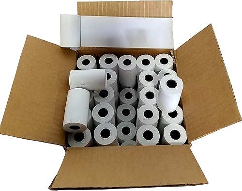 Papel térmico de 50 rollos de 2 14 x 50 pies, se adapta a la mayoría de máquinas de tarjetas de crédito