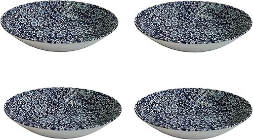 Churchill Royal Wessex Victorian Calico - Juego de vajilla de 4 piezas de 9 pulgadas con cuenco festoneado, fabricado en Inglaterra