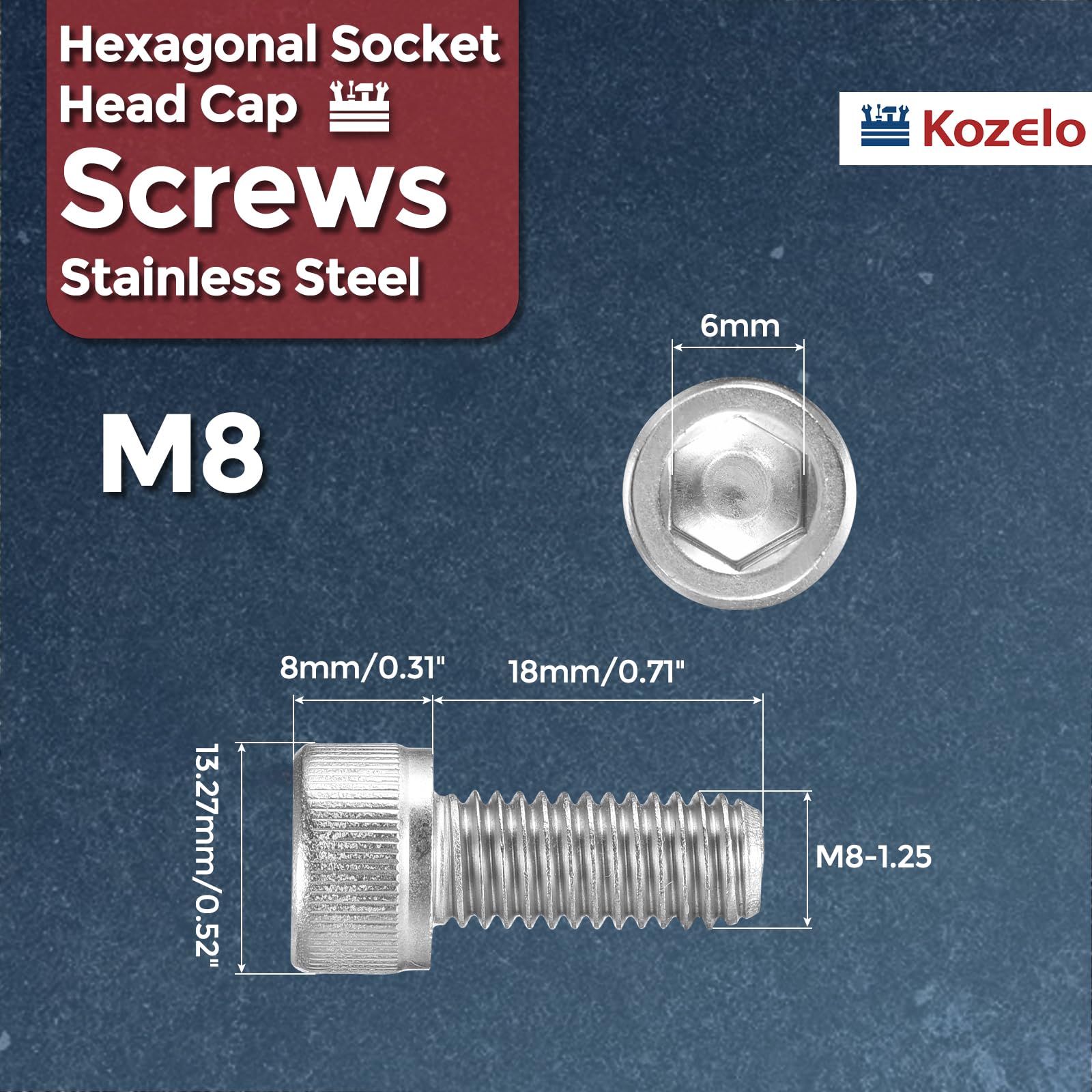 Kozelo 20pcs Socket Head Cap Screws - Image 2