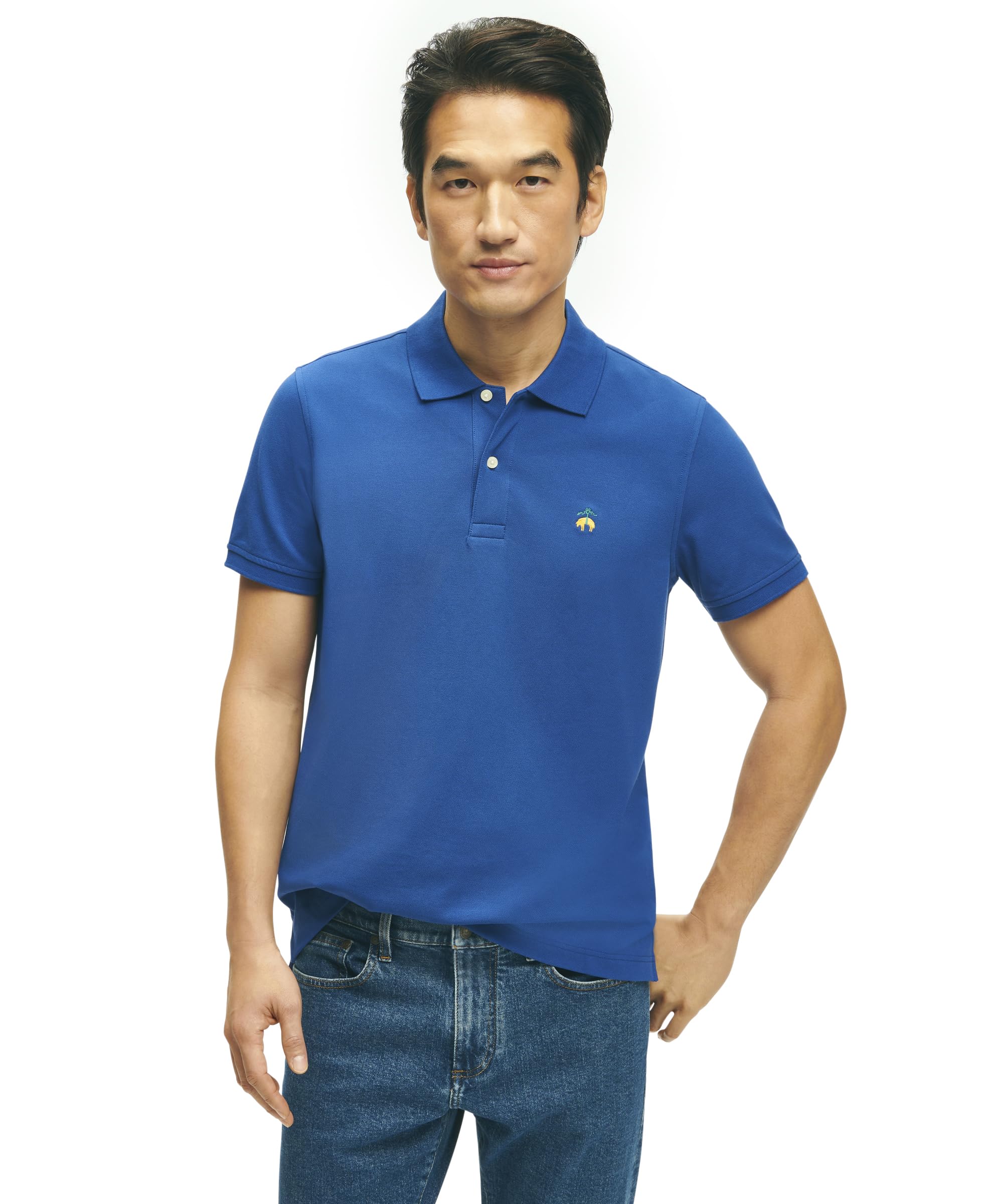 Brooks Brothers mens Short Sleeve Cotton Pique Stretch Logo Polo Shirt Cotton Pique Stretch Logo Short Sleeve Polo Shirt