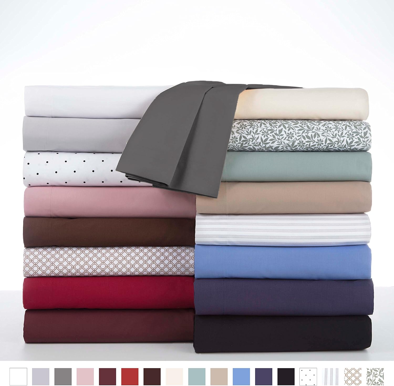 2 Pack Standard Pillow Cases – Soft Breathable Pillow Covers – Brushed Cotton Rich Blend – Wrinkle Resistant – Durable – Easy Care Pillow Cases - Set of 2 – Gray