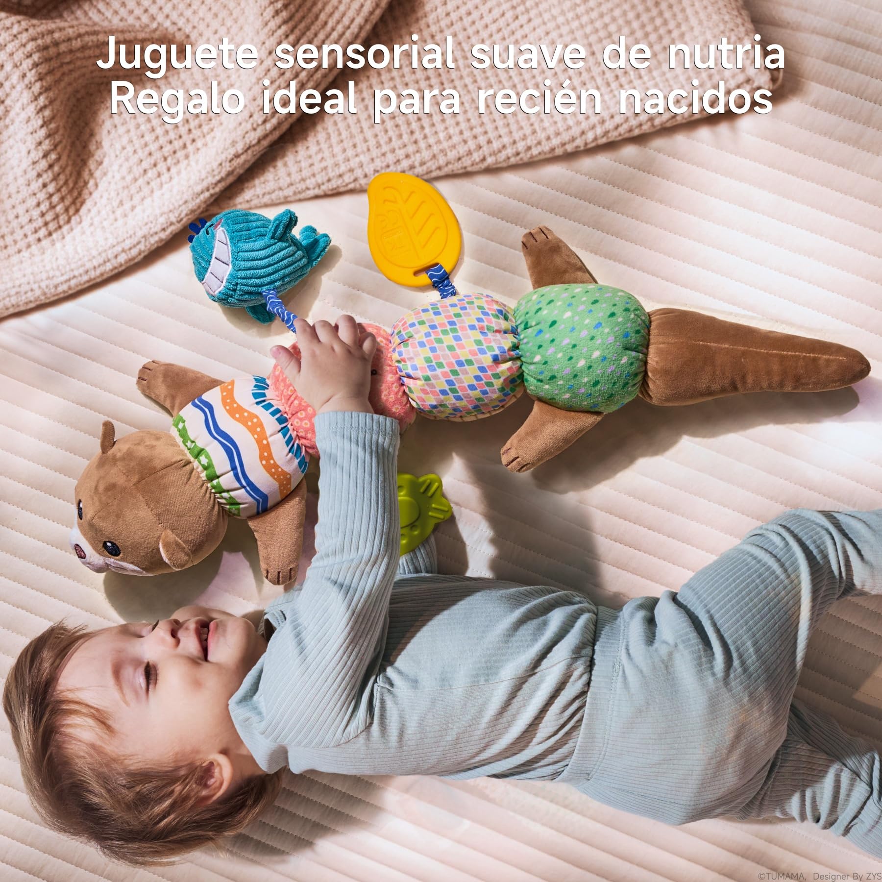 TUMAMA Juguete Sensorial Suave Nutria para Bebé 0 3 6 9 12 Meses, Juego del Bebé De Peluche, Regalo del Juguete De La Felpa De La Nutria para Los Muchachos del Niño Las Muchachas
