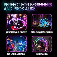 Vista 7 de OrbPoi Pro Set - Orb Poi Pro con asas LED UltraKnob Pro - Bolas LED Poi de contacto recargables por USB con más de 40 modos de color y patrones