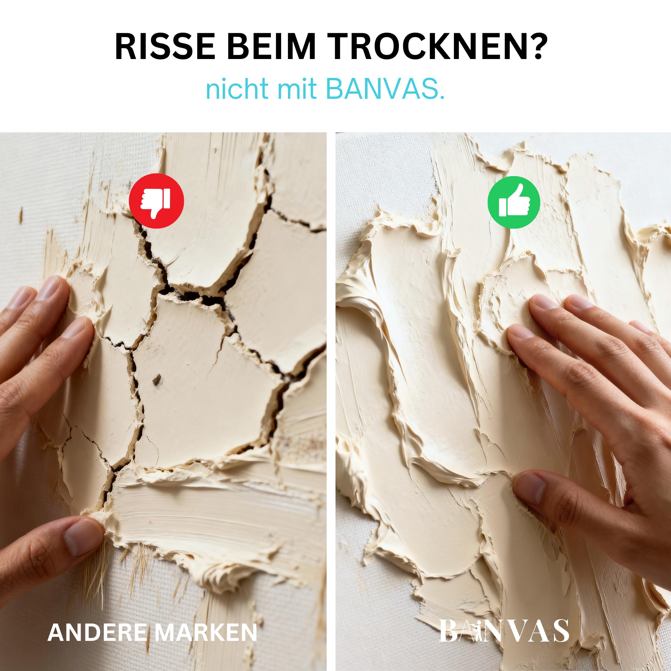 2er Set Strukturpaste Fein je 1000 g - Ideal für Acrylmalerei auf Leinwand - Premium Spachtelmasse für den Künstlerbedarf