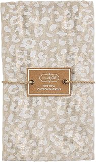 Mud Pie Animal Print Cloth Napkin Set, Cheetah, 18" x 18"