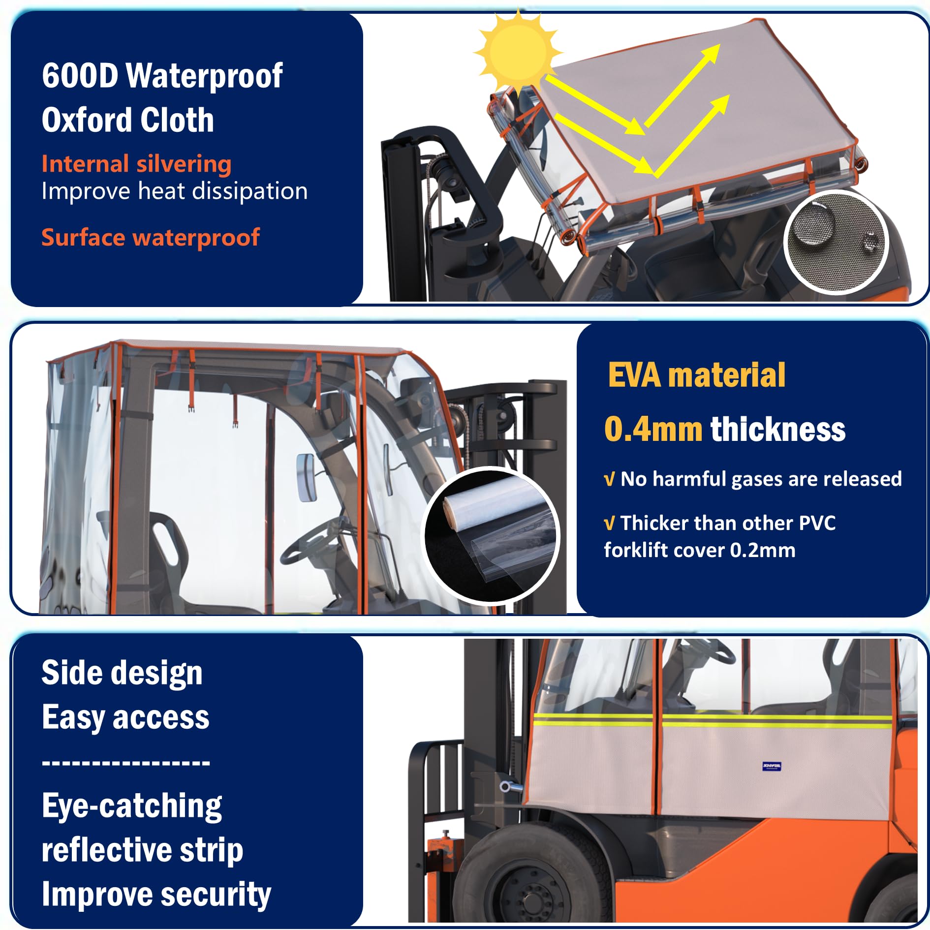 Forklift Rain Cover - All Weather Protection -6