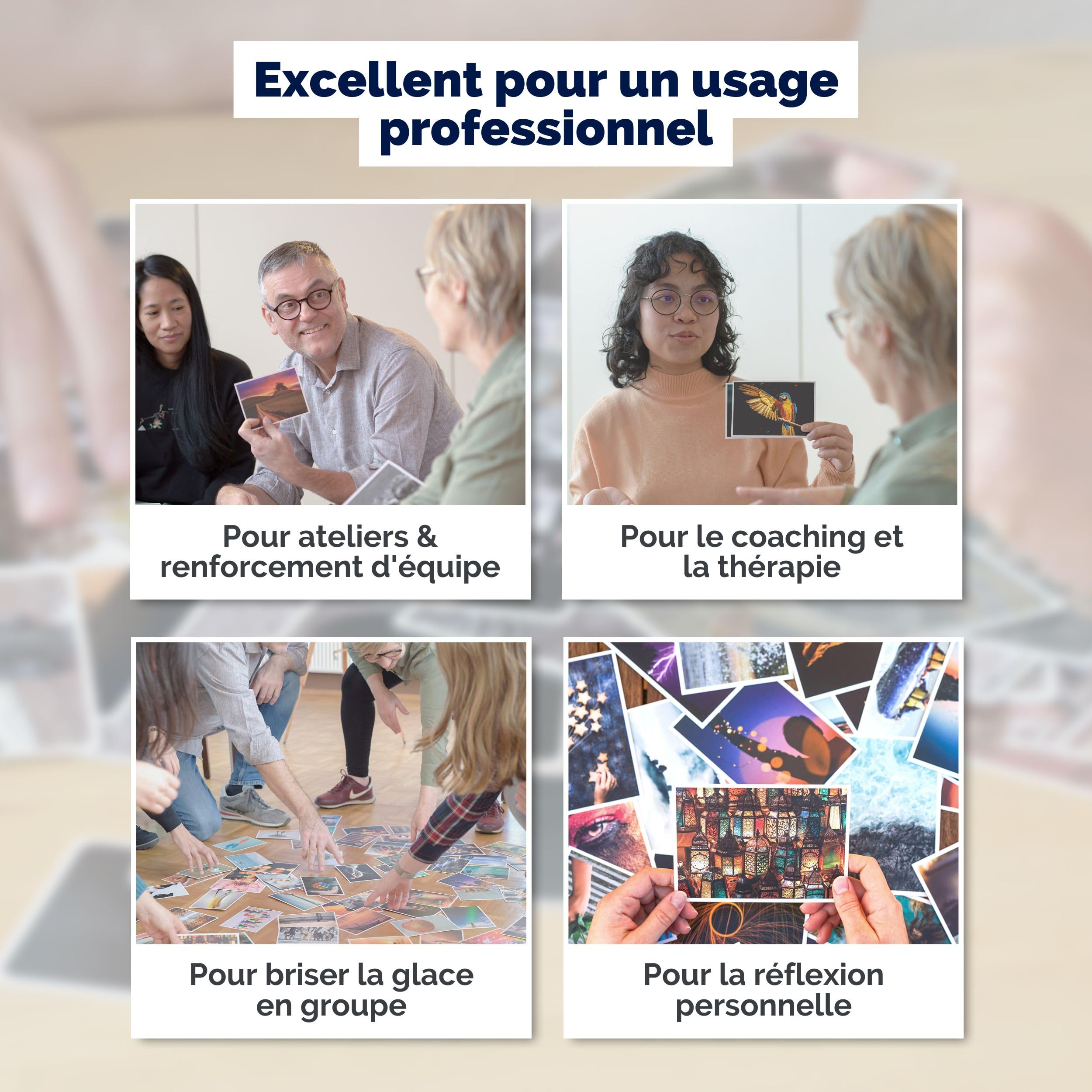 metaFox Psychologie positive | 52 Cartes d'inspiration, Cartes d'affirmations positives & Cartes postales motivantes, Cartes de photolangage pour coaching & thérapie