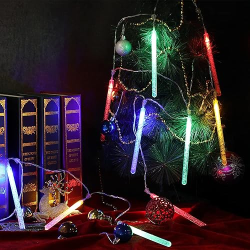 TORCHSTAR Iluminación de decoración navideña para árboles de Navidad, regalos para niños, 16.4 pies, 50 luces LED RGB de burbujas, 5.83 pulgadas de