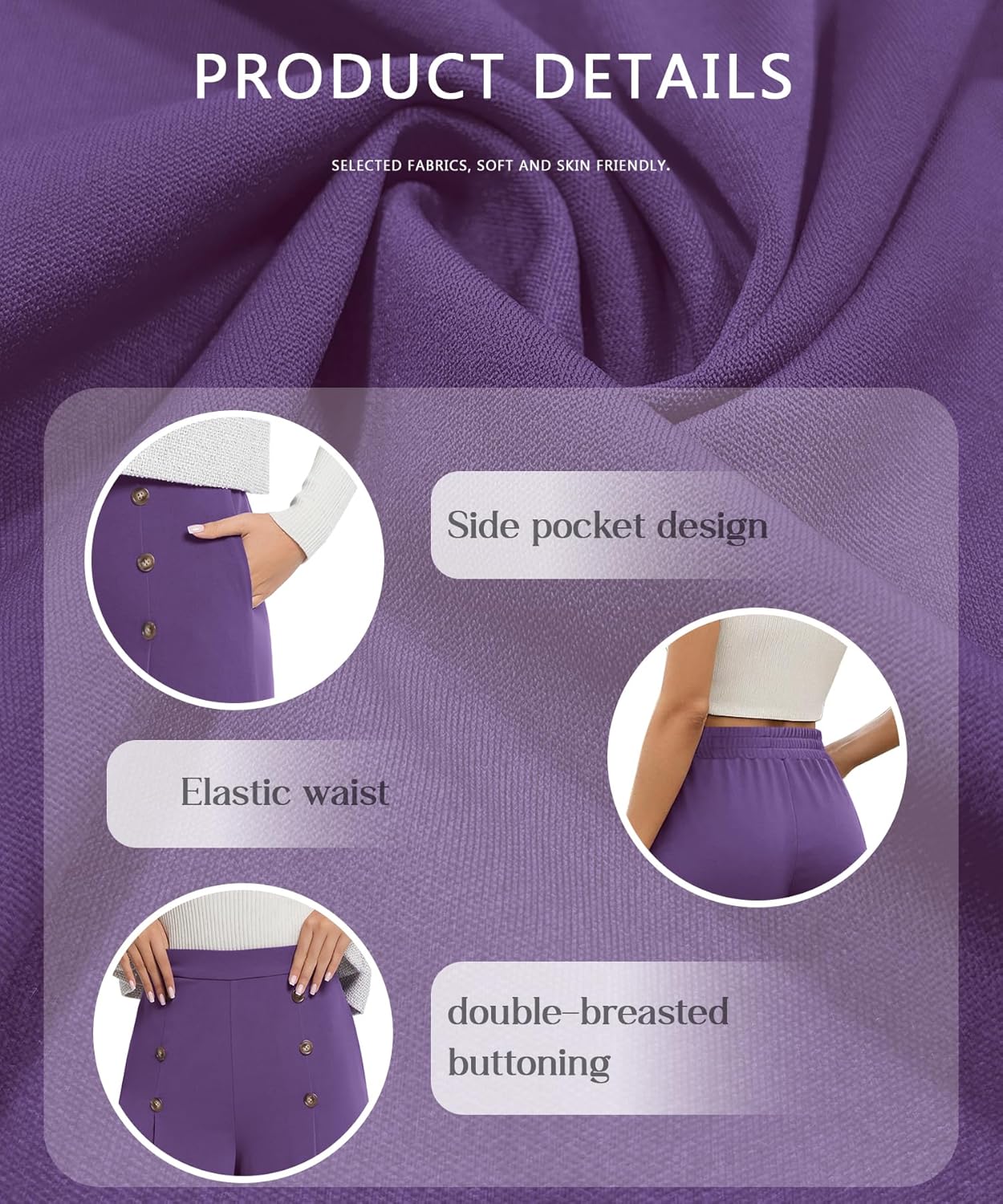 KUOTAI Womens Baggy Wide Leg Pants High Waisted Lounge Casual Loose Palazzo Trousers with Pockets - Image 5