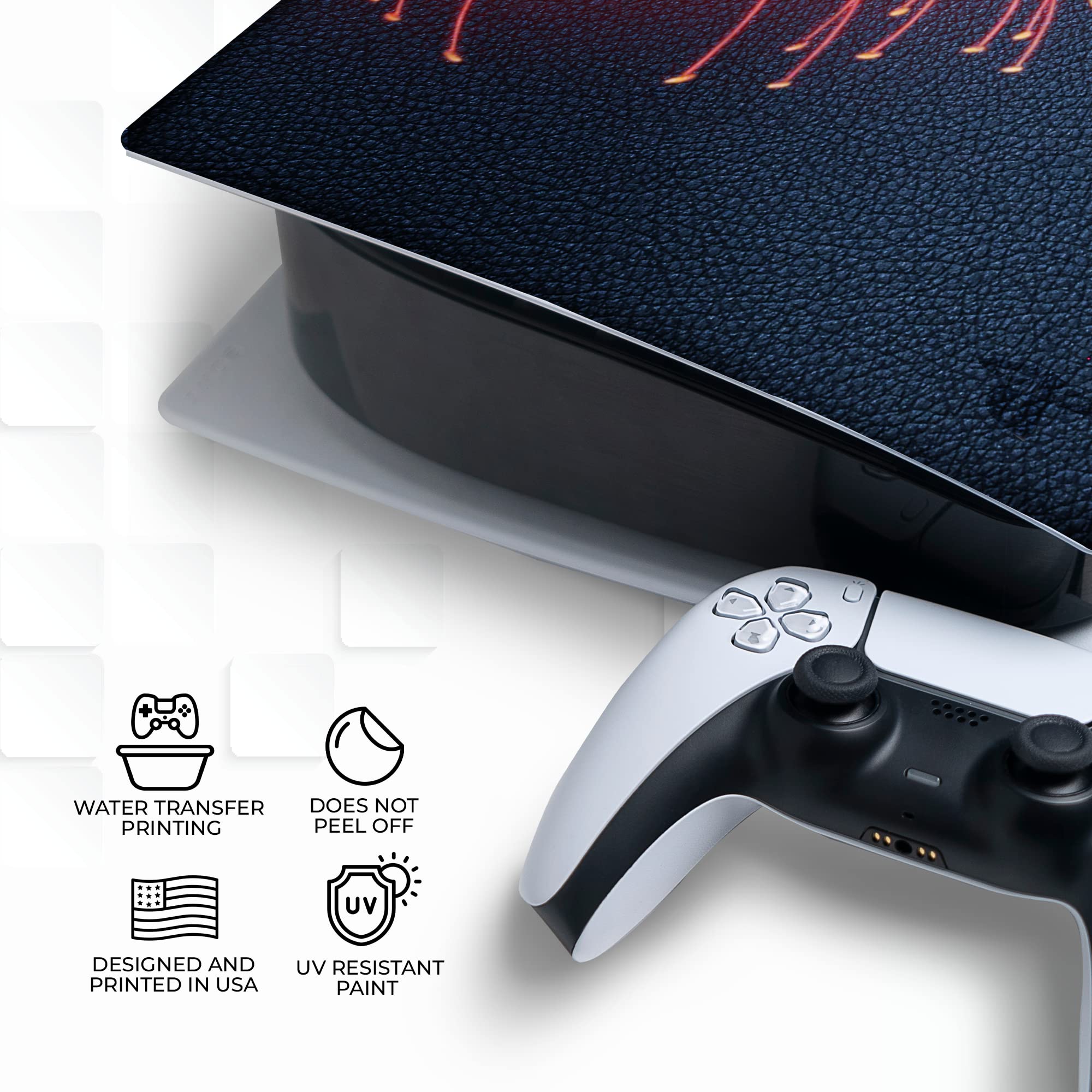 BCB Controller Custom Console Face Plate Compatibile con PS-5 Console | Copertura console per Playstation 5 | Orgogliosamente personalizzata negli Stati Uniti con stampa permanente Hydro-DIP (non solo