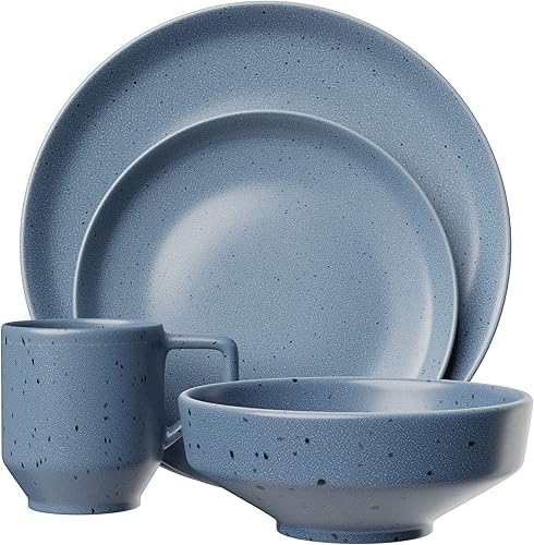 American Atelier Reactive - Juego de vajilla de cerámica de 4 piezas Taza de café, cuenco, juego de platos Vajilla de cerámica Apto para