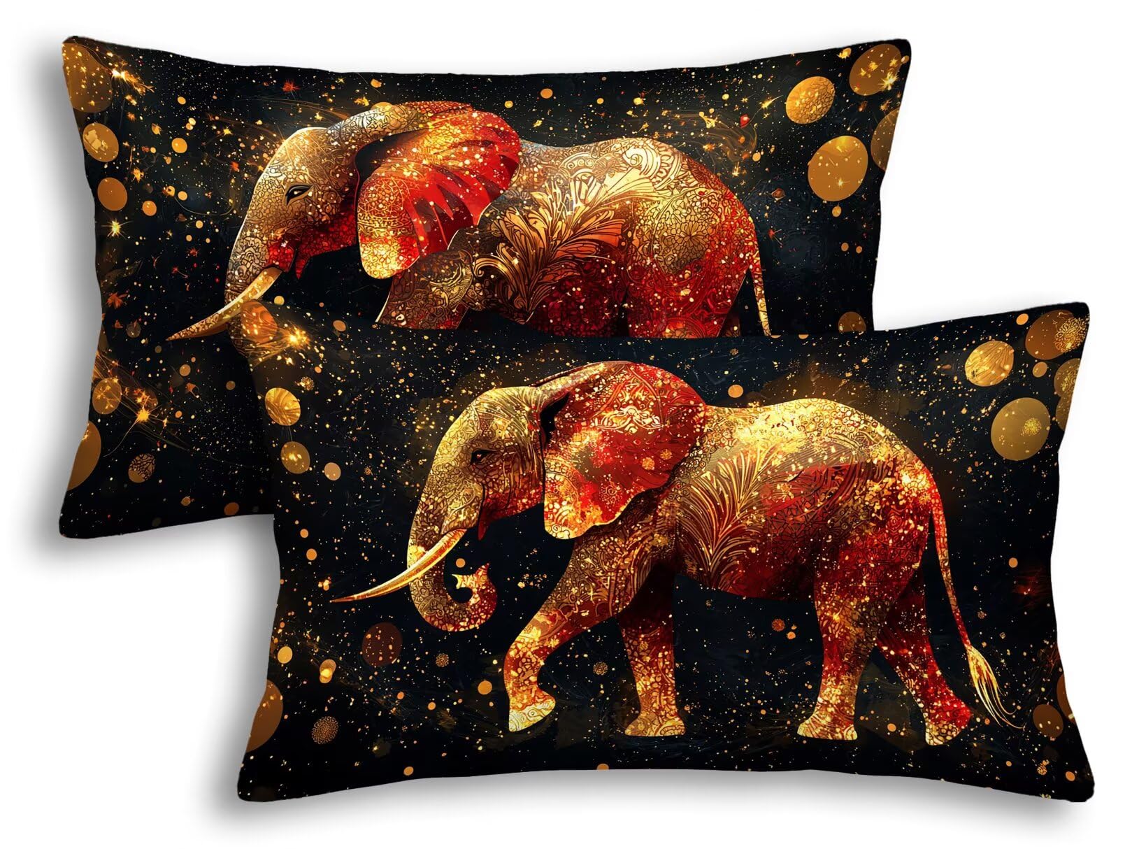 Housse de coussin extérieur 50x80cm éléphant déperlant pour décorer votre balcon et terrasse