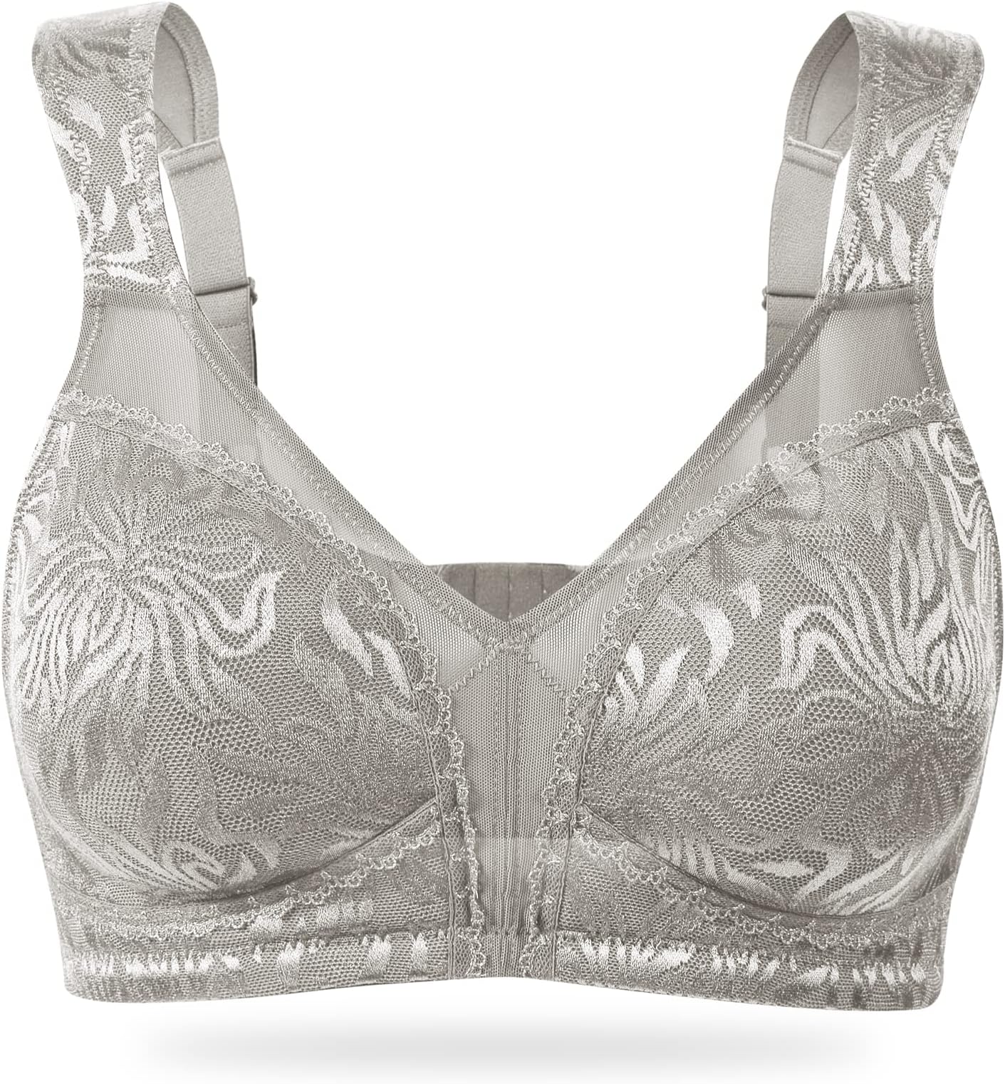Women's Full Coverage Non Padded Comfort Minimizer Wire-Free Bra Plus Size