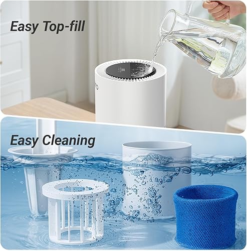 Miniatura 6 de Humidificador evaporativo inteligente para toda la casa con separación de filtro y tecnología de secado automático, niebla invisible para un mejor