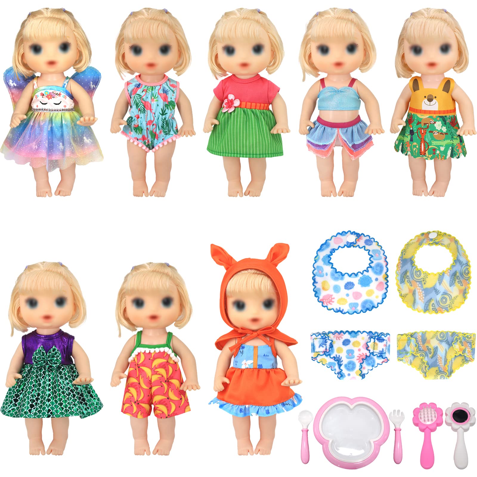 SOTOGO 17 Pieces Doll Clothes Outfits for Alive Doll Clothing Fits 13 14 14.5 Inch American Dolls Clothes and Accessories