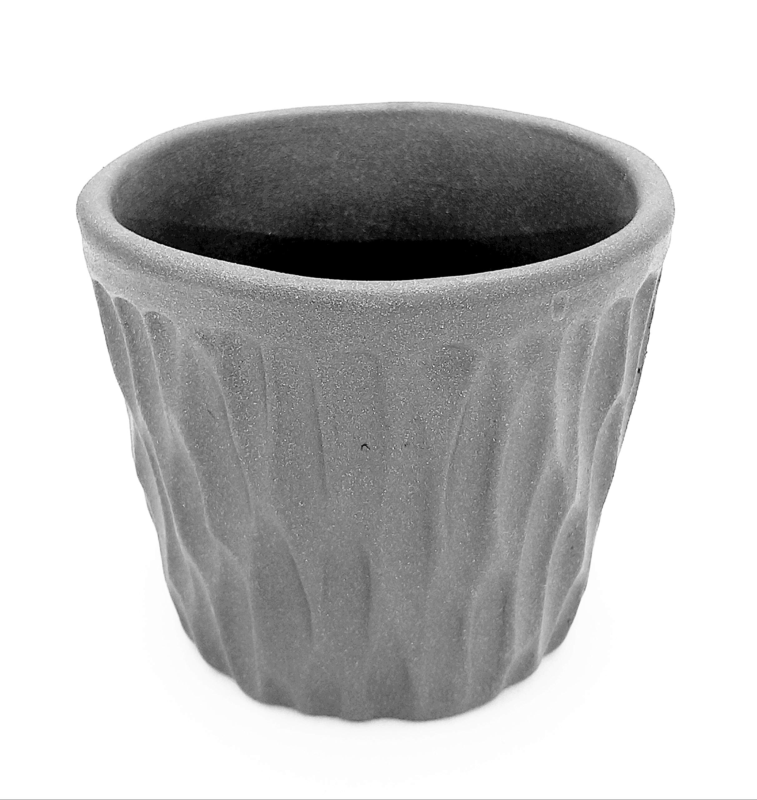 POWERS TO FLOWERS - SPATIFILLO MULTIFLORA IN VASO CERAMICA ANTRACITE A RIGHE, VASO 14cm, altezza 45/50cm, Pianta Vera - Powers to flowers - piante e fiori