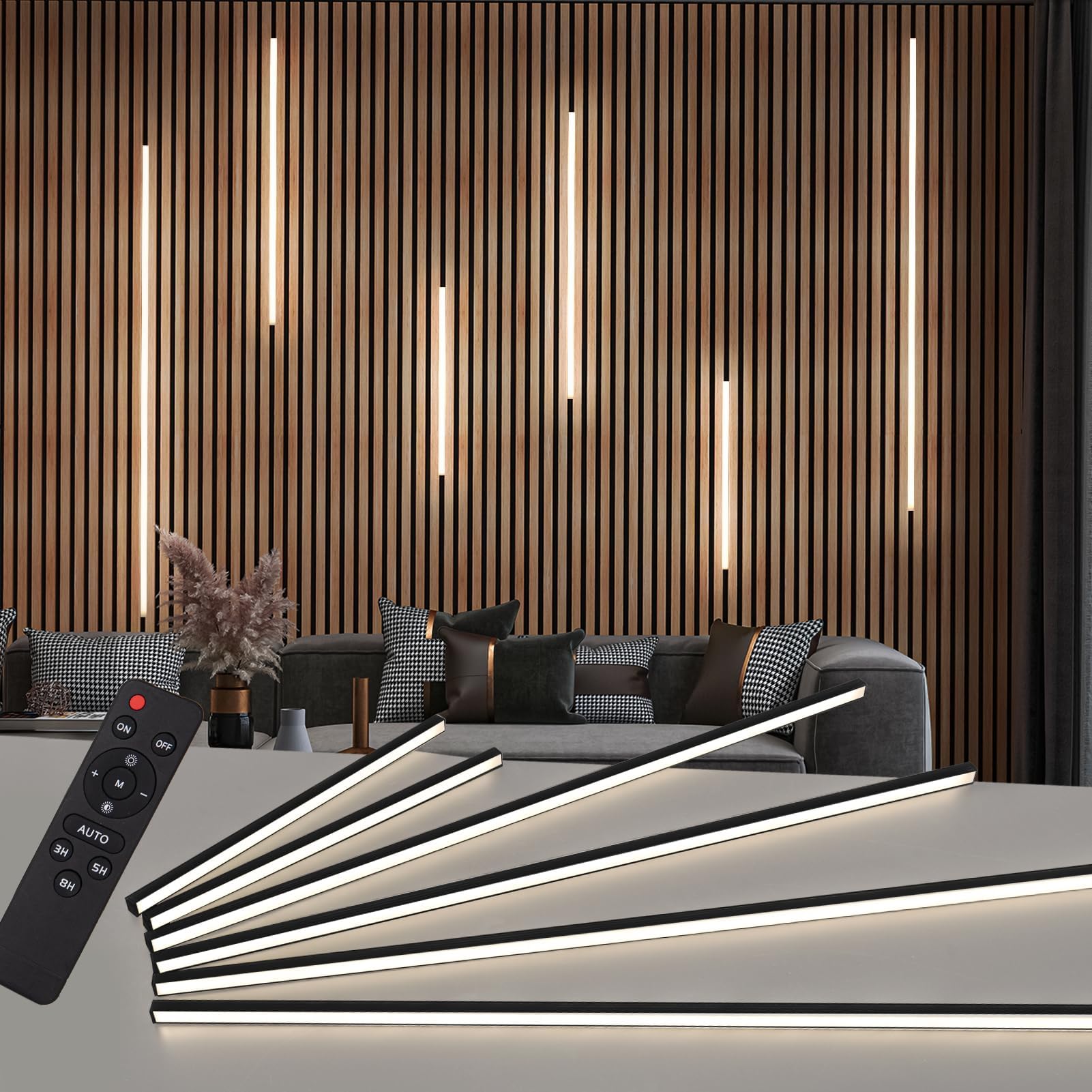 Art3d 6-Pack Recessed LED Strip Light Kit with Smart Switch, White | Self-Adhesive, Versatile Sizing, Energy Efficient, Easy Installation, Flexible Layout, for Headboards, Cabinets, Home DIYers