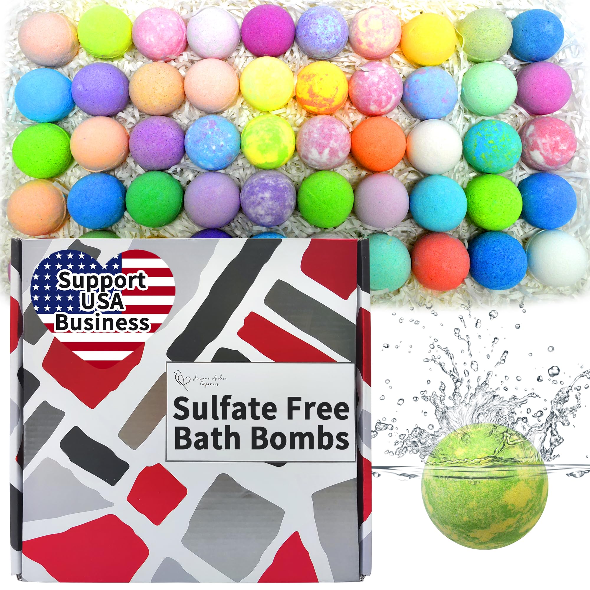 Best Best Bath Bomb Gift Set for Women - 50 Individually Wrapped Bath Bomb Bulk -Organic Moisturizing Bath Balls for Women Men & Kids. Party Favors for Adults & Teens. Sulfate Free Bathbombs!