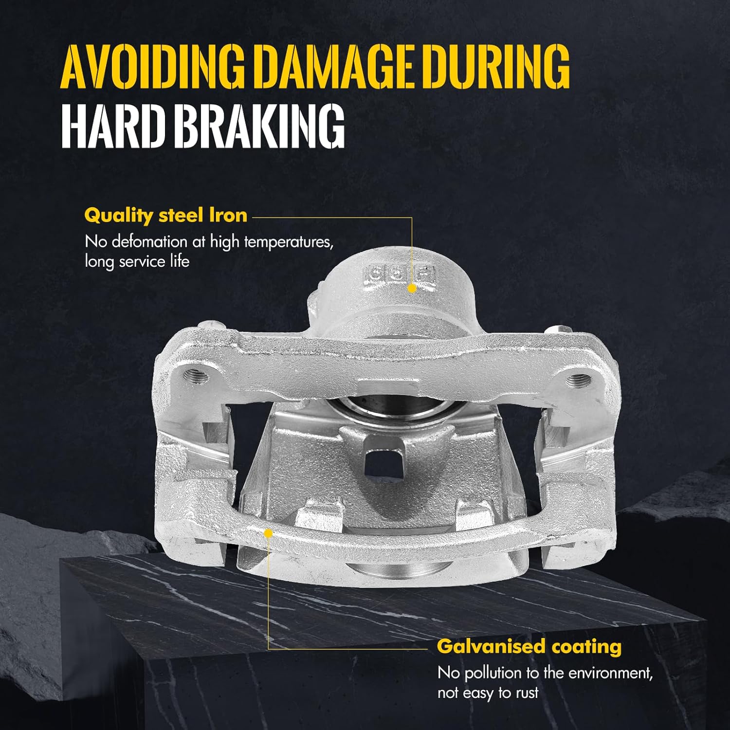 KUSATEC 19B3128 19B3129 Front Disc Brake Caliper Assembly with Bracket Fit for Lexus ES350 2007-2012,2016-2018,Toyota Avalon 2008-2018,Camry 2007-2017, Both Driver and Passenger side