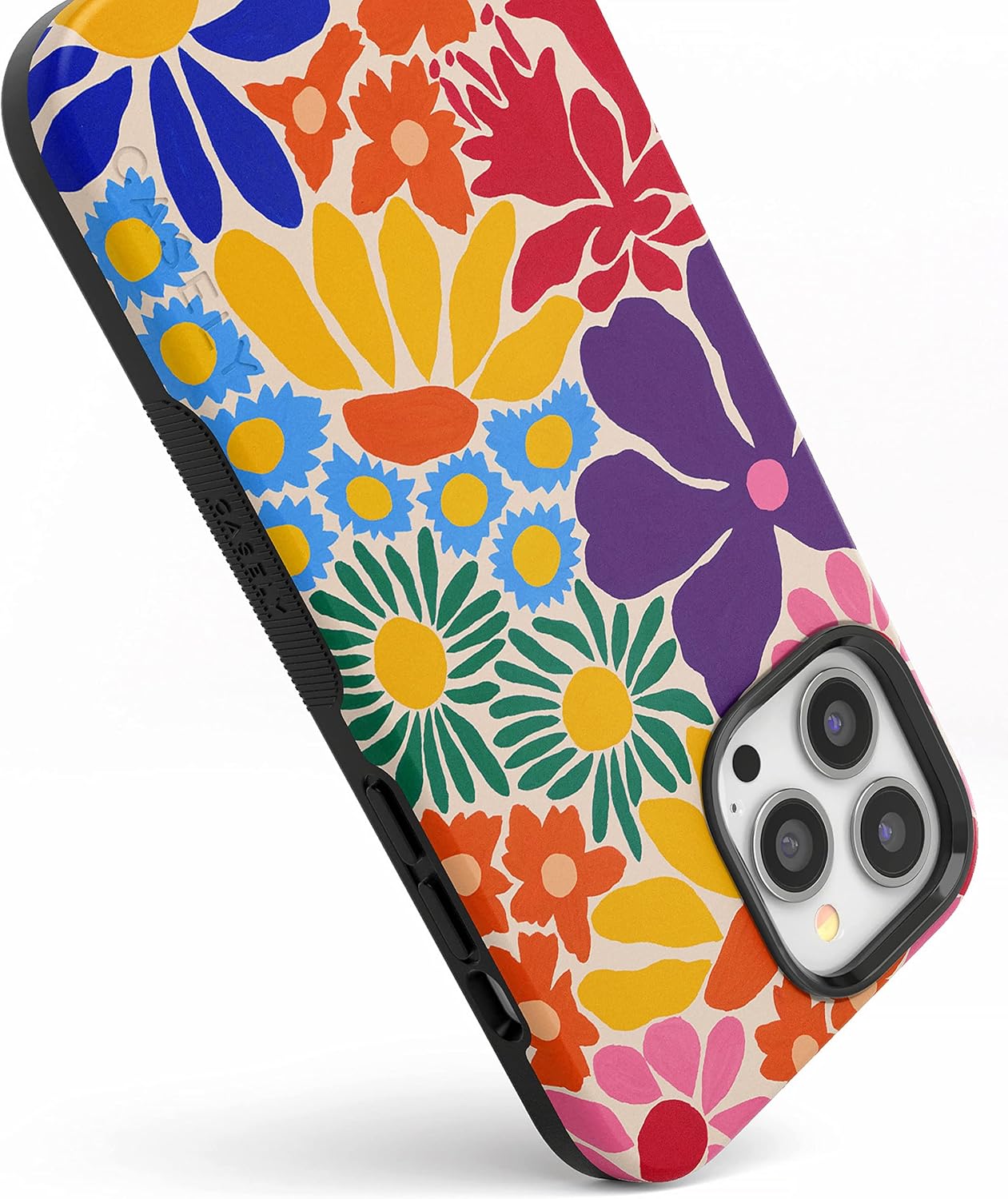 Casely iPhone 13 Pro Max Case | Flower Patch | Multi-Color Floral | Bold Protective Design | Compatible with MagSafe