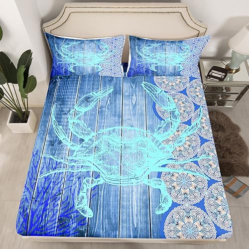 Vista 89 de Erosebridal Juego de sábanas de mariposa azul, tamaño matrimonial, sábanas de hongos y polilla de libélula, sábana encimera de fase lunar, sábana