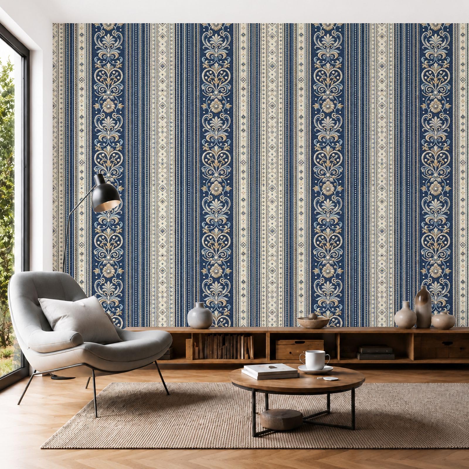 Papier peint panoramique en soie pour masquer les défauts des grands murs de salon