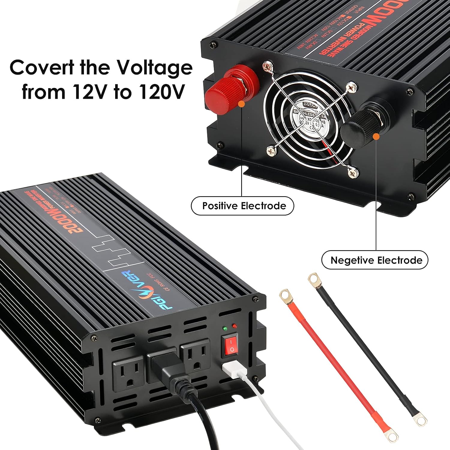 Amazon Crazy 🔥 Deals 2000W Power Inverter, Car Inverter DC 12V to AC 110V with Wireless Remote Control, LCD Digital Display Power Converter with Triple AC Outlets 1 USB Port for Travel/Camping (Modified Sine)