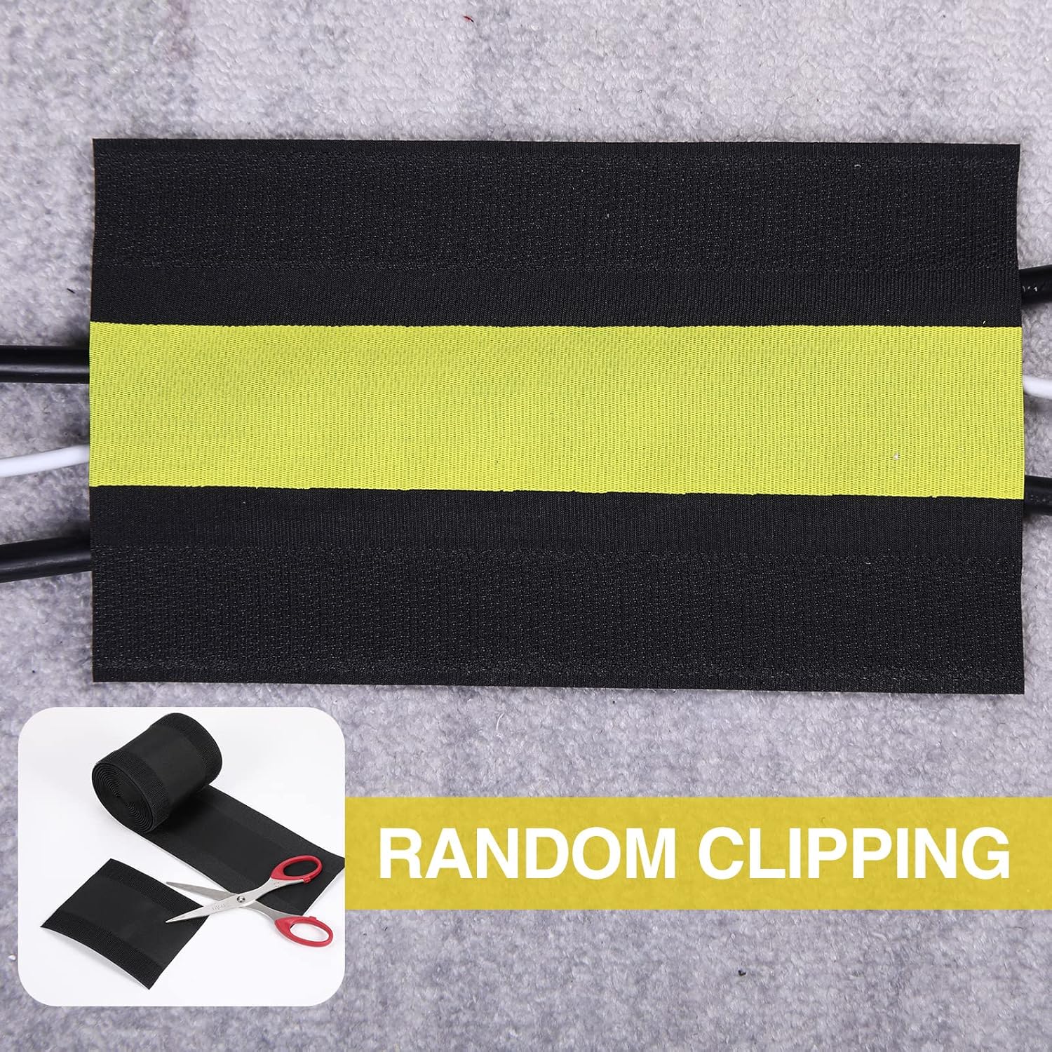 WILLBOND Carpet Cord Cover Cable Protector Floor Cover Cable Protector Management Only for Commercial Office Carpet(98.43 ft,Yellow and Black)