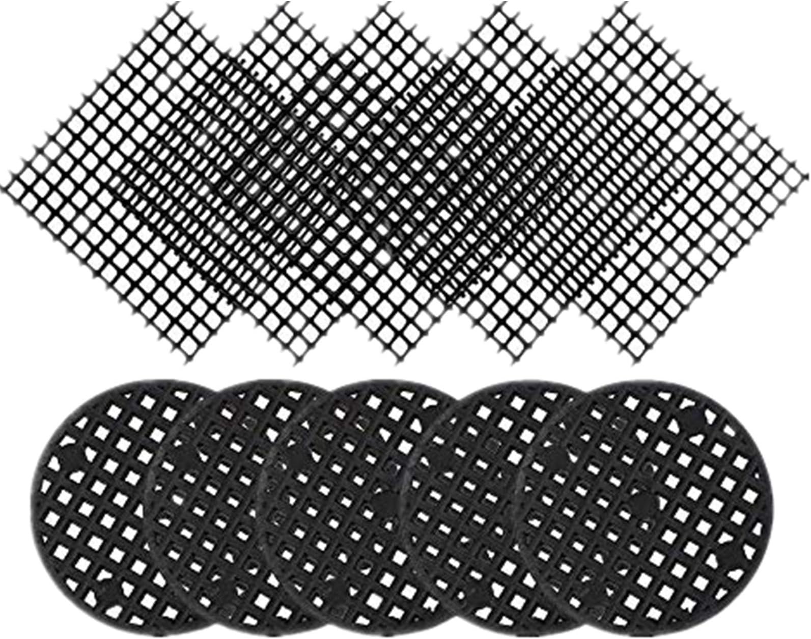 130PCS Premium Flower Pot Hole Mesh Pad, 110PCS 1.8'' Round Bonsai Pot Bottom Grid Mat Mesh, 20PSC 2x2 Inch Squares Garden's Drainage Mesh Hole Screens Prevent Soil Loss Anti